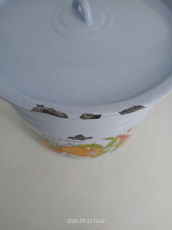 Уценка 25-1366 Ведро 12л 1224Ц/4Рб Фруктовая фантазия с крышкой