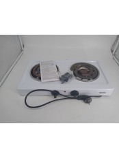 Уценка 25-0533. Электрическая плитка Мечта 211Т белая, 2 конфорки, ТЭН