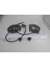 Уценка 25-0678 Электрическая плитка Злата 214Т белая, 2 конфорки, ТЭН