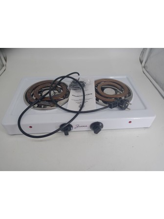 Уценка 25-0678 Электрическая плитка Злата 214Т белая, 2 конфорки, ТЭН