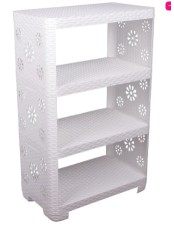 Уценка 22-2382 Этажерка для дома и ванной М2551, пластик, 4 полки, белая