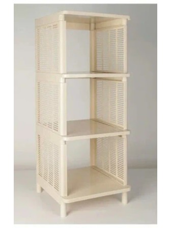 Уценка 25-0348 Этажерка универсальная "Лайт" Альтернатива, 4-х секционная М7557, слоновая кость