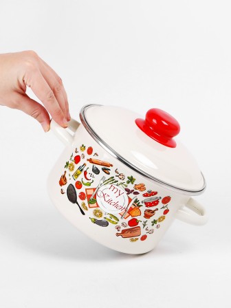 Кастрюля эмалированная 2 л, Стальэмаль 1RD161M, Моя кухня, слоновая кость