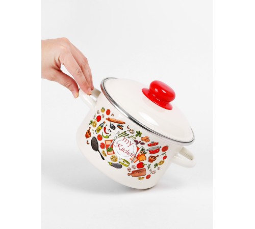 Кастрюля эмалированная 2 л, Стальэмаль 1RD161M, Моя кухня, слоновая кость