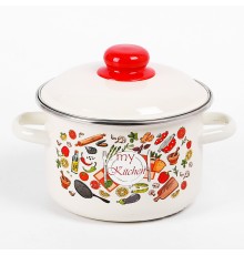 Кастрюля эмалированная 2 л, Стальэмаль 1RD161M, Моя кухня, слоновая кость