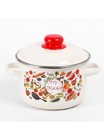 Кастрюля эмалированная 2 л, Стальэмаль 1RD161M, Моя кухня, слоновая кость