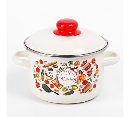 Кастрюля эмалированная 2 л, Стальэмаль 1RD161M, Моя кухня, слоновая кость