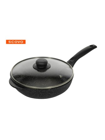 Сковорода Scovo Литая ЛТ-009, 24 см, стеклянная крышка 