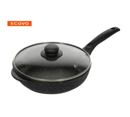 Сковорода Scovo Литая ЛТ-009, 24 см, стеклянная крышка 