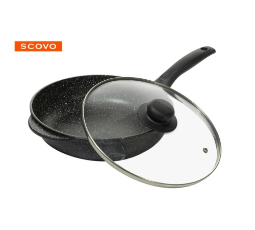 Сковорода Scovo Литая ЛТ-010, 26 см, стеклянная крышка 