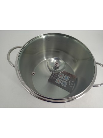 Уценка 25-1477 Кастрюля «Легенда» - 4,0 л, 220 мм, ТРС, КС (стеклянная крышка, зеркальная полировка, прутковые ручк