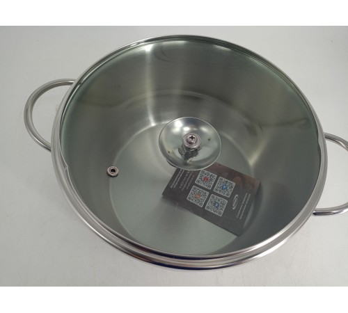 Уценка 25-1477 Кастрюля «Легенда» - 4,0 л, 220 мм, ТРС, КС (стеклянная крышка, зеркальная полировка, прутковые ручк