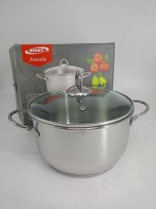 Уценка 25-1477 Кастрюля «Легенда» - 4,0 л, 220 мм, ТРС, КС (стеклянная крышка, зеркальная полировка, прутковые ручк