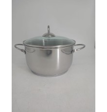 Уценка 25-1477 Кастрюля «Легенда» - 4,0 л, 220 мм, ТРС, КС (стеклянная крышка, зеркальная полировка, прутковые ручк