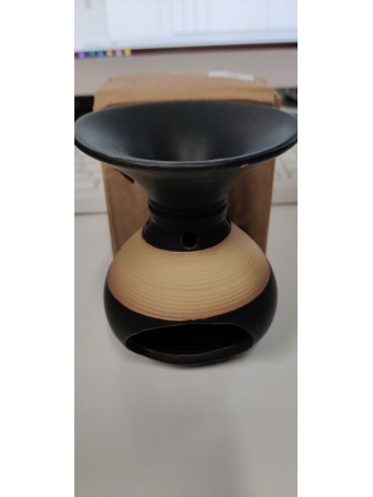 Уценка 22-3476 Аромалампа "Низкий сосуд с песочной лентой" Черный