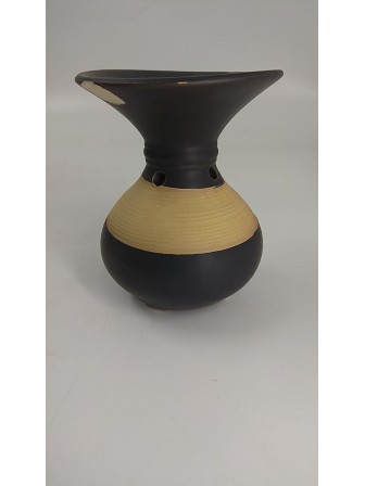 Уценка 22-3476 Аромалампа "Низкий сосуд с песочной лентой" Черный