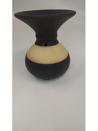 Уценка 22-3555 Аромалампа "Низкий сосуд с песочной лентой" Черный