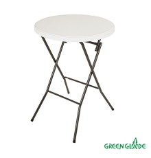 Уценка 24-1581 Стол складной барный на кухню круглый Green Glade F081 белая столешница пластик