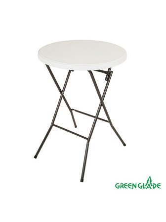 Уценка 24-1581 Стол складной барный на кухню круглый Green Glade F081 белая столешница пластик