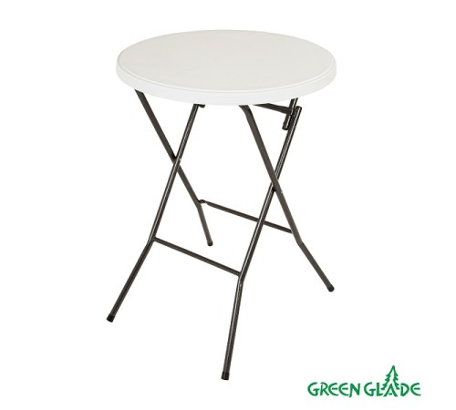 Уценка 24-1581 Стол складной барный на кухню круглый Green Glade F081 белая столешница пластик