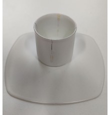 Уценка 23-0142 Подсвечник "Квадрат" белый, 7х7х3 см