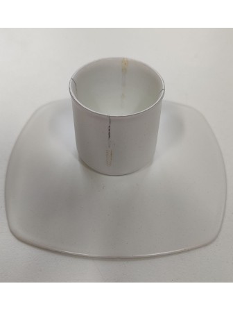 Уценка 23-0142 Подсвечник "Квадрат" белый, 7х7х3 см