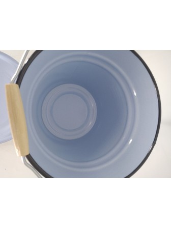 Уценка 25-1905 Ведро эмалированное 12 л, с крышкой, Стальэмаль 1с28с, Урожай, серо-голубой