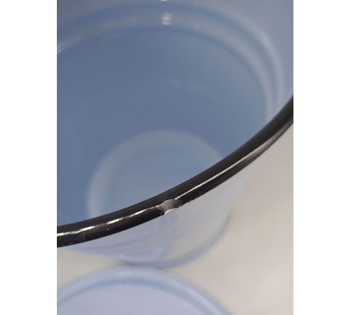 Уценка 25-1905 Ведро эмалированное 12 л, с крышкой, Стальэмаль 1с28с, Урожай, серо-голубой