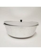 Уценка 25-1890 Миска алюминиевая Демидовский завод МТ-037, 36 см, с крышкой, матовая