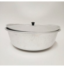 Уценка 25-1890 Миска алюминиевая Демидовский завод МТ-037, 36 см, с крышкой, матовая