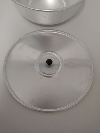 Уценка 25-1890 Миска алюминиевая Демидовский завод МТ-037, 36 см, с крышкой, матовая