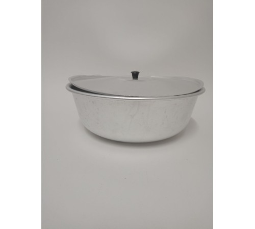 Уценка 25-1890 Миска алюминиевая Демидовский завод МТ-037, 36 см, с крышкой, матовая