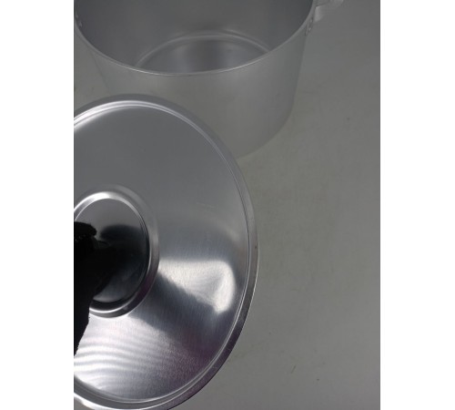 Уценка 25-1887 Кастрюля алюминиевая Демидовский завод МТ-084, 8 л, с крышкой, матовая