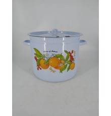 Уценка 25-2130 Кастрюля 12л С-1624/4Рб Фруктовая фантазия голубая, с крышкой