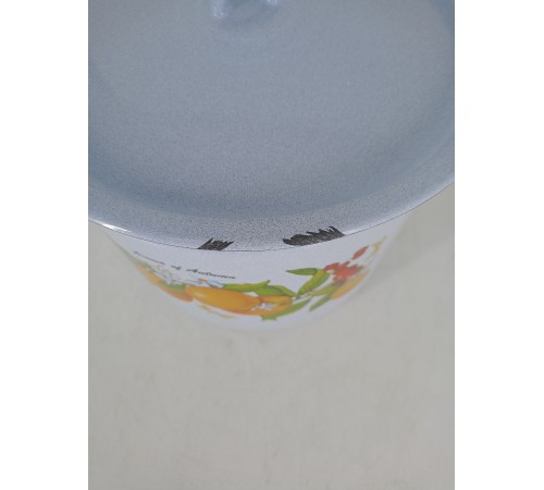 Уценка 25-2130 Кастрюля 12л С-1624/4Рб Фруктовая фантазия голубая, с крышкой