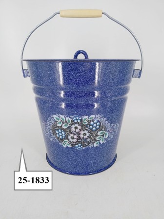 Уценка 25-1833 Ведро 12л с крышкой 1с28с Голубика синее с зерн.