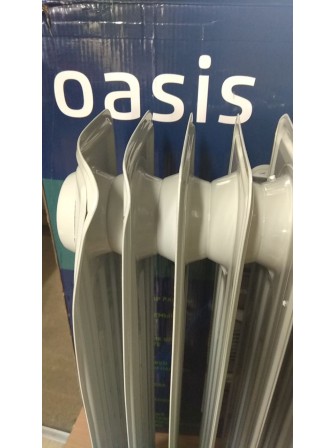 Уценка 23-2457 Масляный радиатор обогреватель электрический Oasis BB-20T для дома дачи с тепловентилятором (2000 Вт, 9 секций), регулируемый термостат напольный с колесиками