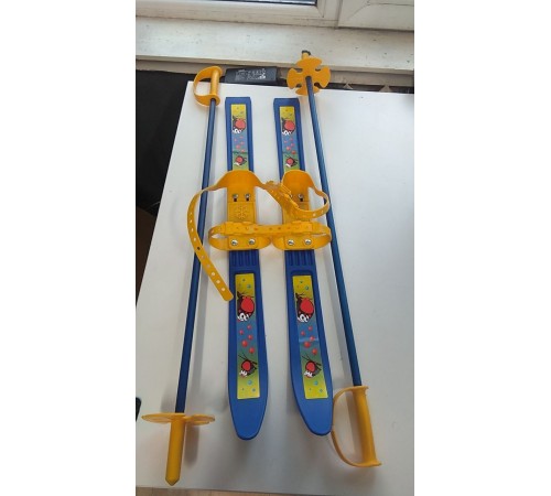 Уценка 23-3407 Лыжи детские "Олимпик Спорт" Снегири 66/75 с палками