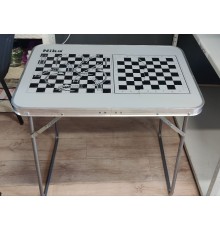 Уценка 23-0626 Стол складной Nika ССТ-5/И, серебристый, с шахматной разметкой