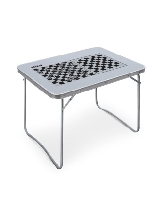 Уценка 23-0626 Стол складной Nika ССТ-5/И, серебристый, с шахматной разметкой