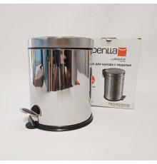 Уценка 24-1088 Ведро для мусора нерж.с педалью 5л Perilla