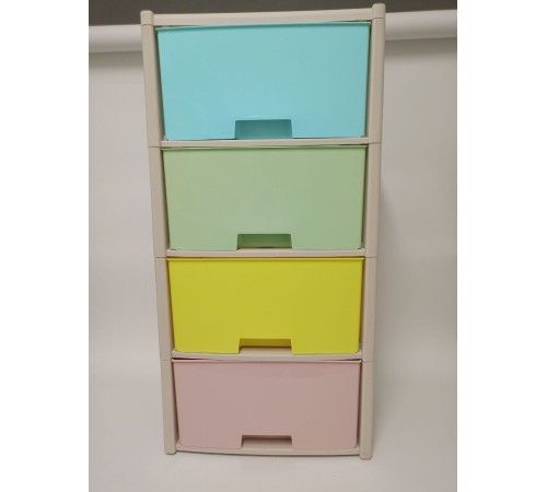Уценка 25-1601 Комод пластиковый Альтернатива Колорит M7838, 4 секции, цветной