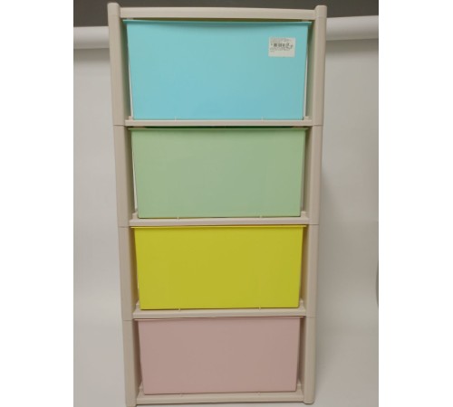 Уценка 25-1601 Комод пластиковый Альтернатива Колорит M7838, 4 секции, цветной