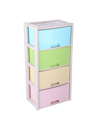 Уценка 25-1601 Комод пластиковый Альтернатива Колорит M7838, 4 секции, цветной