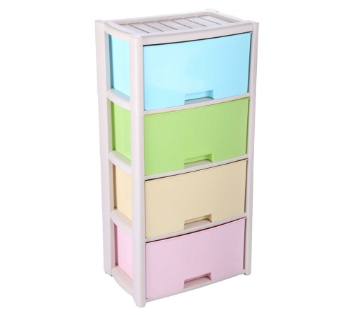 Уценка 25-1601 Комод пластиковый Альтернатива Колорит M7838, 4 секции, цветной