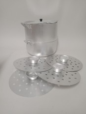 Уценка 25-2045 Манты-казан алюминиевый Демидовский завод МТ-040, 6 л, 4 сетки, матовый