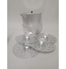 Уценка 25-2045 Манты-казан алюминиевый Демидовский завод МТ-040, 6 л, 4 сетки, матовый