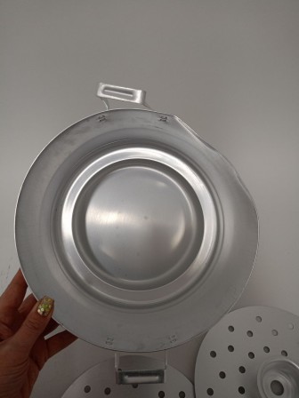 Уценка 25-2045 Манты-казан алюминиевый Демидовский завод МТ-040, 6 л, 4 сетки, матовый