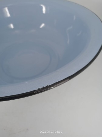 Уценка 25-2068 Таз эмалированный 12 л, Стальэмаль 2с31, без рисунка, серо-голубой