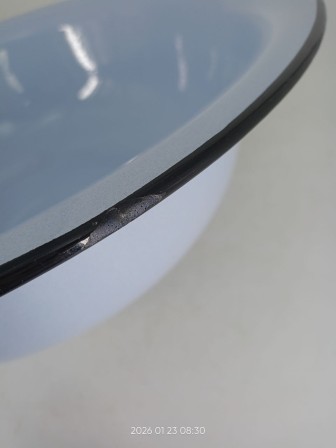 Уценка 25-2068 Таз эмалированный 12 л, Стальэмаль 2с31, без рисунка, серо-голубой